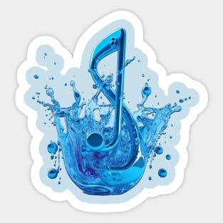 Liquid Treble Clef Makes a Musical Splash Sticker